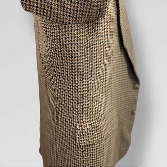 Oscar de la Renta Vintage Oversized blazer 42R. Mens Tweed tan brown houndstooth - Picture 14 of 16